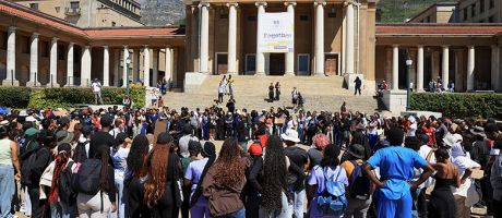 Students protest over fee debts and accommodation at the University of Cape Town, South Africa, in February 2025 Students protest over fee debts and accommodation at the University of Cape Town, South Africa, in February 2025