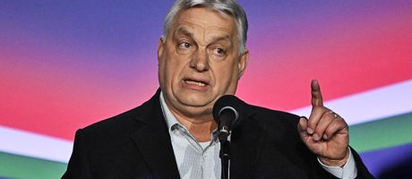 Hungarian prime minister Viktor Orbán addresses his supporters at Szentendre town on 20 March 2026 as he continued his national campaign tour ahead of the April parliamentary election.