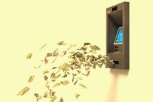 Money flies out of an ATM, symbolising author inflation in finance and accounting Money flies out of an ATM, symbolising author inflation in finance and accounting