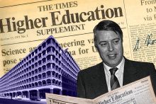 Montage of Brian MacArthur, The Times Newspaper building on Gray’s Inn Road and the first edition of The Times Higher Education Supplement. Montage of Brian MacArthur, The Times Newspaper building on Gray’s Inn Road and the first edition of The Times Higher Education Supplement.