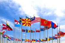 National flags flying National flags flying