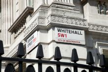 Street signs on the corner of Downing Street and Whitehall. Street signs on the corner of Downing Street and Whitehall.