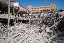 The ruins of the Sharif University of Technology's data center, which was struck on April 6 