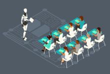 A robot teacher A robot teacher