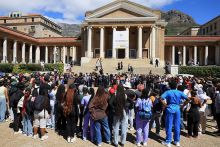 Students protest over fee debts and accommodation at the University of Cape Town, South Africa, in February 2025 Students protest over fee debts and accommodation at the University of Cape Town, South Africa, in February 2025