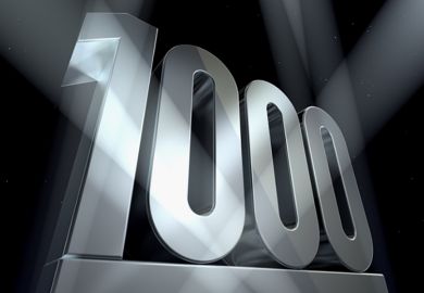 The numerals 1000 on a pedestal