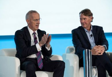 Michael Spence and Stephen Simpson at the World Academic Summit