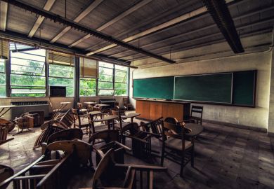 Abandoned classroom