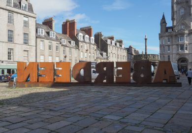 Aberdeen city name letters in Castlegate