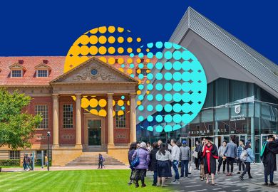 Montage of the Barr Smith library of the University of Adelaide, and graduation ceremonies at Pridham Hall, University of South Australia. To illustrate the merger of the two institutions to form Adelaide University. Montage of the Barr Smith library of the University of Adelaide, and graduation ceremonies at Pridham Hall, University of South Australia. To illustrate the merger of the two institutions to form Adelaide University.