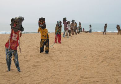 Art installation on beach
