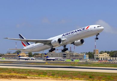 An Air France plane takes off, symbolising French internationalisation An Air France plane takes off, symbolising French internationalisation
