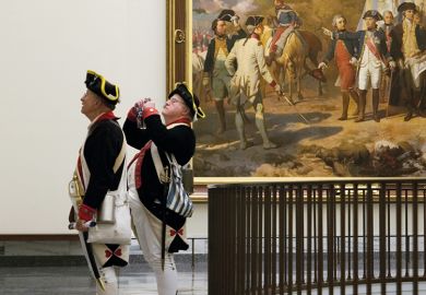 War re-enactors visit the Museum of the American Revolution in Philadelphia