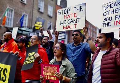 Thousands gather to protest against racism following the recent assault of an Indian national in the Tallaght area, in Dublin, Ireland on 26 July, 2025. Demonstrators were calling for justice and stronger protections for migrants in Ireland.
