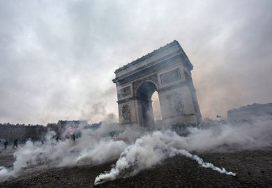 protest at Arc de Triomphe in Paris protest at Arc de Triomphe in Paris