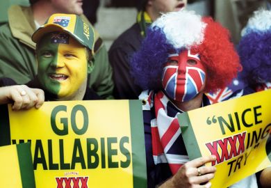 Australian rugby union fans, Twickenham Stadium, London, England Australian rugby union fans, Twickenham Stadium, London, England