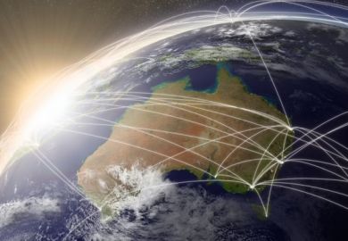 A map of Australian showing global links