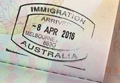 Australia immigration stamp