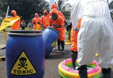 Barrels of toxic liquid