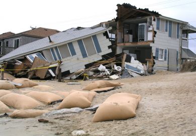 Beach house destroyed by hurricane