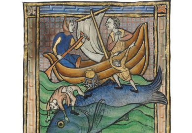 Medieval painting of a whale Medieval painting of a whale