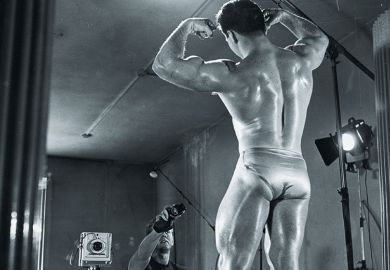 Male model being photographed