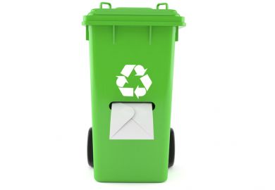 Dustbin with envelope inside