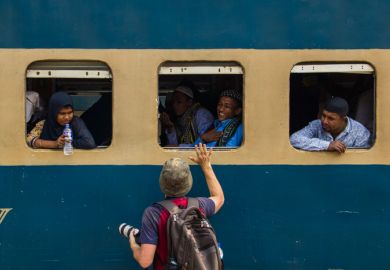 A train on the way to the annual Bishwa Ijtema of Muslims