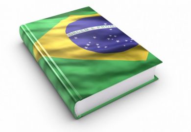 Book covered with Brazilian flag Book covered with Brazilian flag