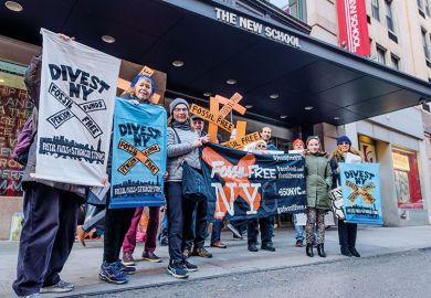 Protest on divestment from fossil fuels