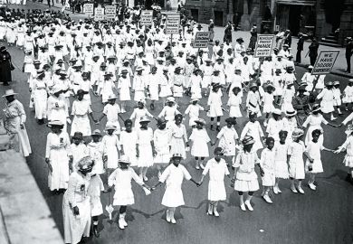 A silent protest parade in 1917 against race prejudice