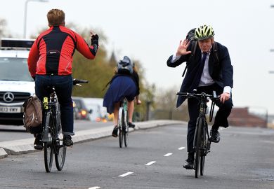 Boris Johnson cycling