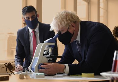 Boris Johnson and Rishi Sunak in a school science lesson Boris Johnson and Rishi Sunak in a school science lesson