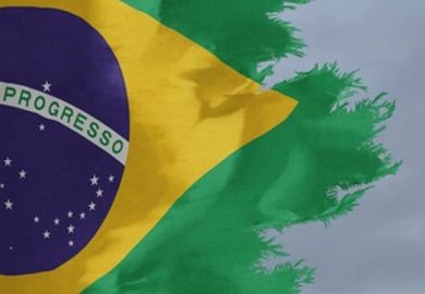 Tattered Brazilian flag