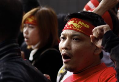 Burmese refugees protest against Myanmar's military government in 2010