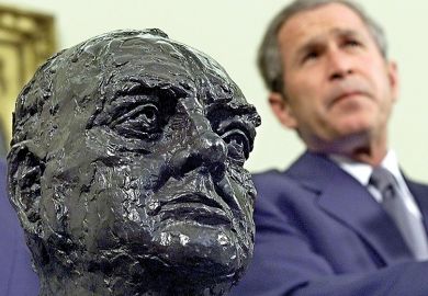 Bush with Churchill head