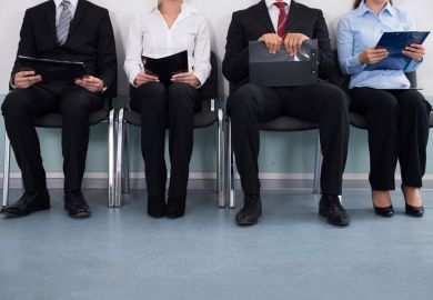 Business people waiting to attend job interview