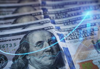 Business And Finance With One Hundred Dollar Bills With Bull Market Arrow Graph