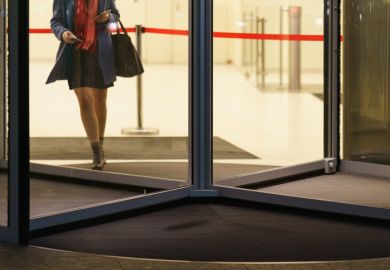 Business woman leaving the office