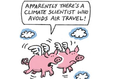 Cartoon of flying pigs