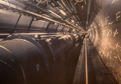 A long section of the Cern tunnel
