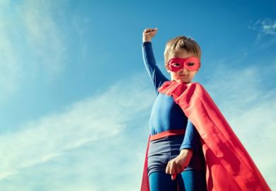 Child in superhero costume