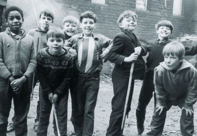 Children playing in the street, Sheffield, 1966