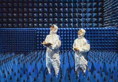 Technicians conducting tests on new materials products at a research laboratory in Ningbo, in China's eastern Zhejiang province, 20 April 2023. To illustrate China’s transformation into a research powerhouse.