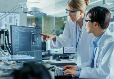 A Western and a Chinese scientist work together