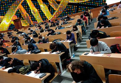 Students take a test