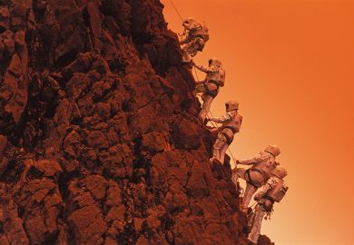 Climbing Martian mountain