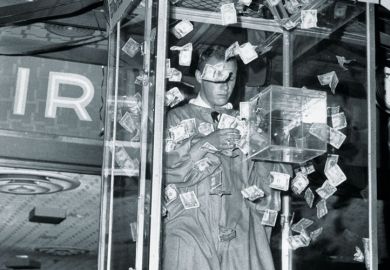 Collecting money in the "Whirlwind of Money" game