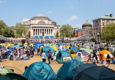 The pro-Palestine encampment at Columbia The pro-Palestine encampment at Columbia
