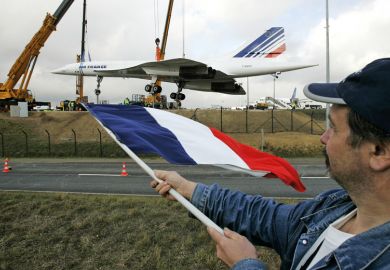 Concorde enthusiast waves French flag